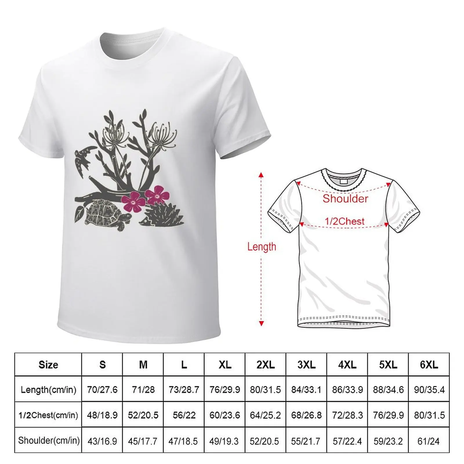 Forest Floor Animals, Gray T-Shirt tees korean fashion oversizeds Men's cotton t-shirt