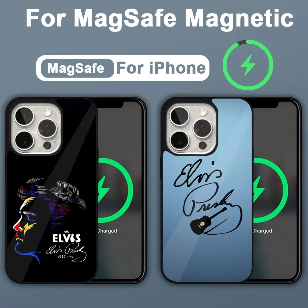 Singer E-Elvis P-Presley Phone Case For iPhone 16,15,14,13,12,11,Plus,Pro,Max,Mini Magsafe Magnetic Wireless Charging