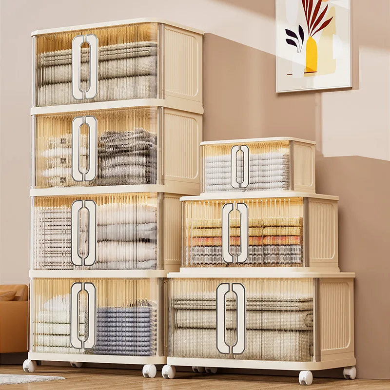 

Folding storage cabinet Locker Folding clothes storage box Household living room toy snack storage cabinet