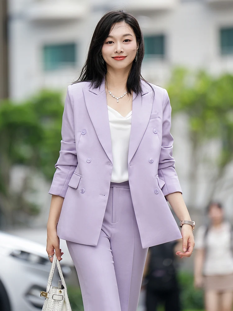 

Модный женский деловой костюм с длинным рукавом, комплект для уличной моды, весна-осень, новинка, 100% полиэстер