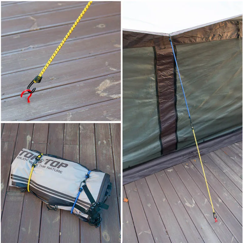 1/2/4PCS 60cm Bungee Cord Outdoor Camping Elastic Rubber Tent Rope with Hooks Hiking Travel Luggage Binding Tied Rope Stretch