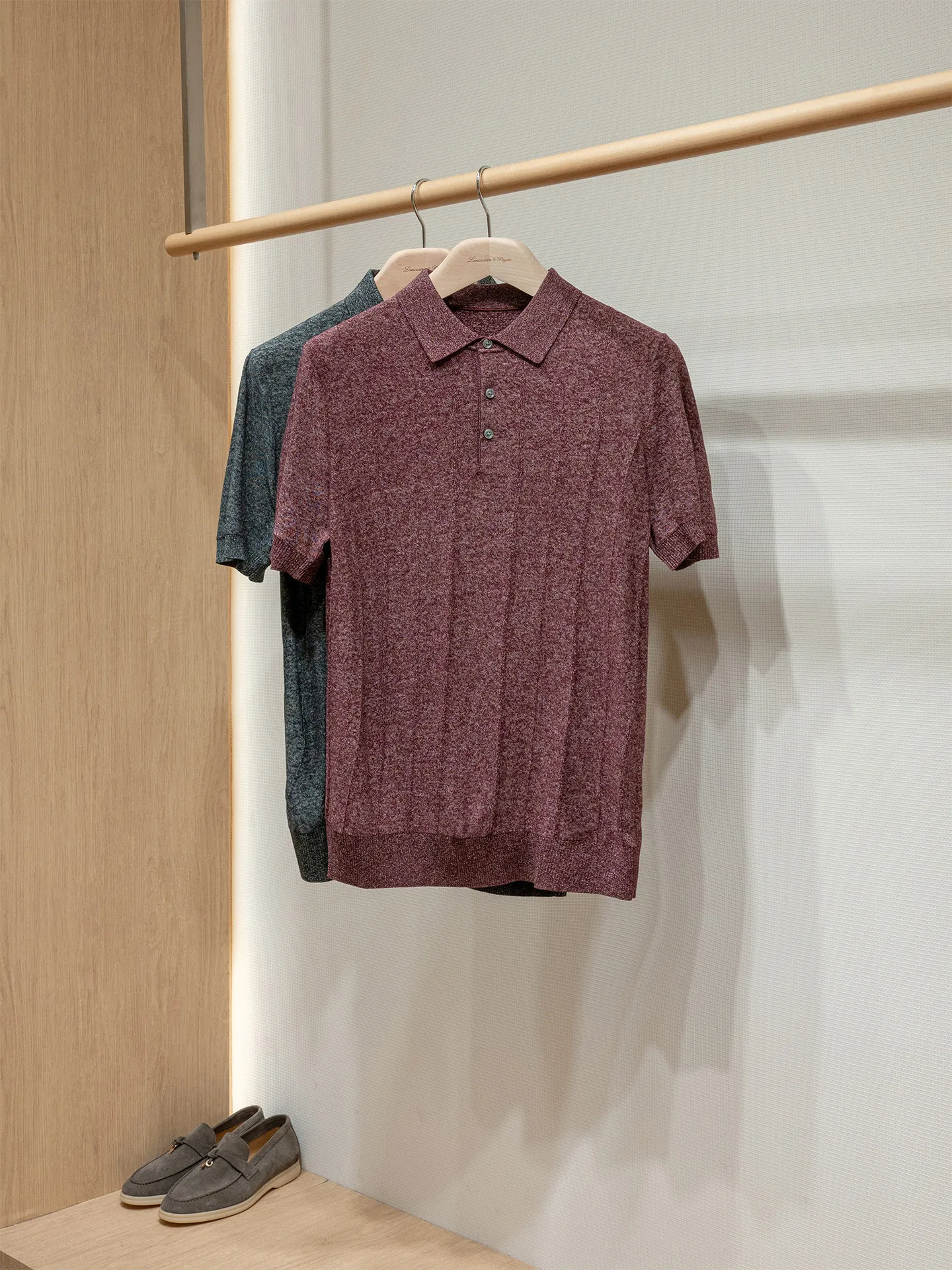 

Blended summer men's jacquard lapel short-sleeved POLO knitted sweater
