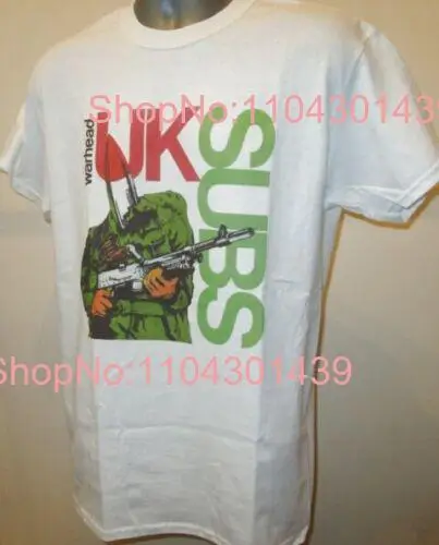 UK Subs Warhead T Shirt Retro Style White 356 long or short sleeves