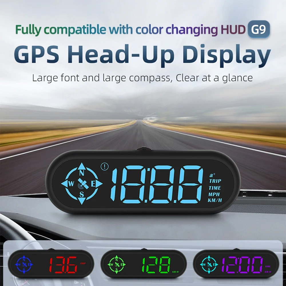 NF-G9 HUD GPS Speedometer Auto Digital Meter Head Up Display With Security Alarm System Car Gauge electronic accessories