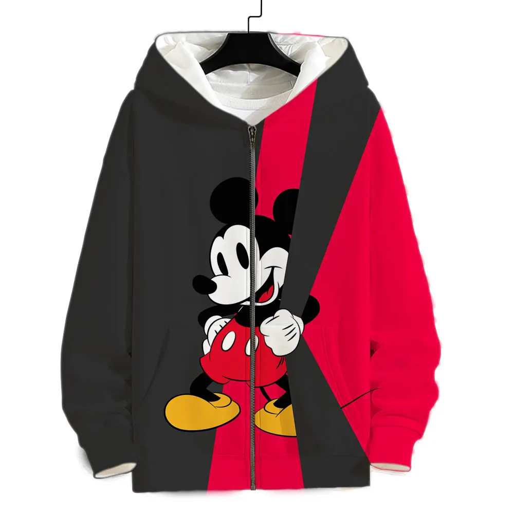 New Sweatshirt Women Mickey Mouse 3D Print Cool Men Zipper Hoodies Spring Autumn Cartoon Anime Man Jackets Clothing