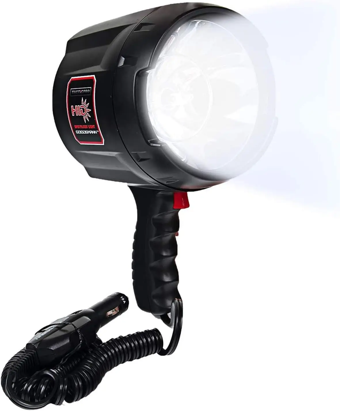 2000 Lumen HID Spotlight with Adjustable Beam for Automotive, Outdoor, and Emergency Use