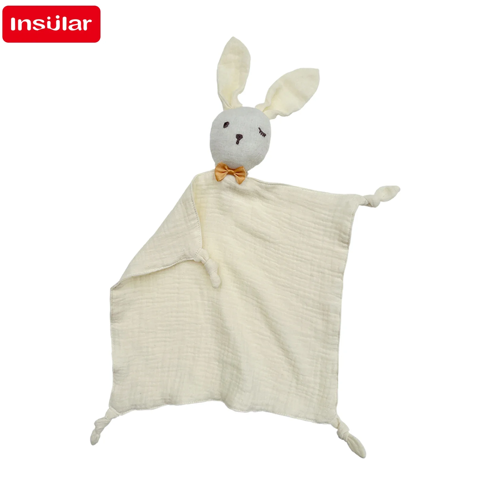 Serviette en coton en forme de lapin pour bébé, jouet de couchage doux et réconfortant pour nouveau-né, motif de dessin animé mignon