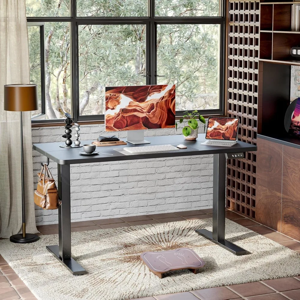 مكتب كهربائي قابل للتعديل بارتفاع 47 × 24 بوصة - لوحة لصق متضمنة، مكتب واقف لمكاتب الكمبيوتر بحامل الجلوس