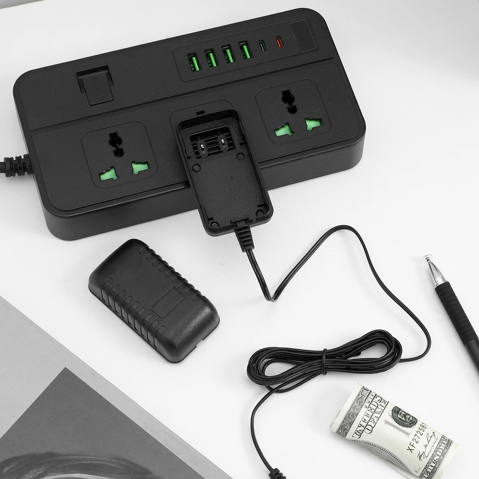 【Us Plug】Plug Safe Storage Box Wall Hidden Cash Holder Fake Charging Durable Plastic Security Storage Container For