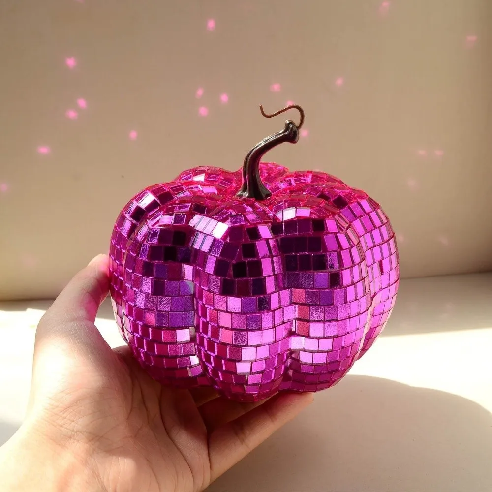 High Quality Colorful Mirror Pumpkin Ornament Small Size Exquisite Disco Ball Pumpkin Pumpkin Figurines Halloween Party