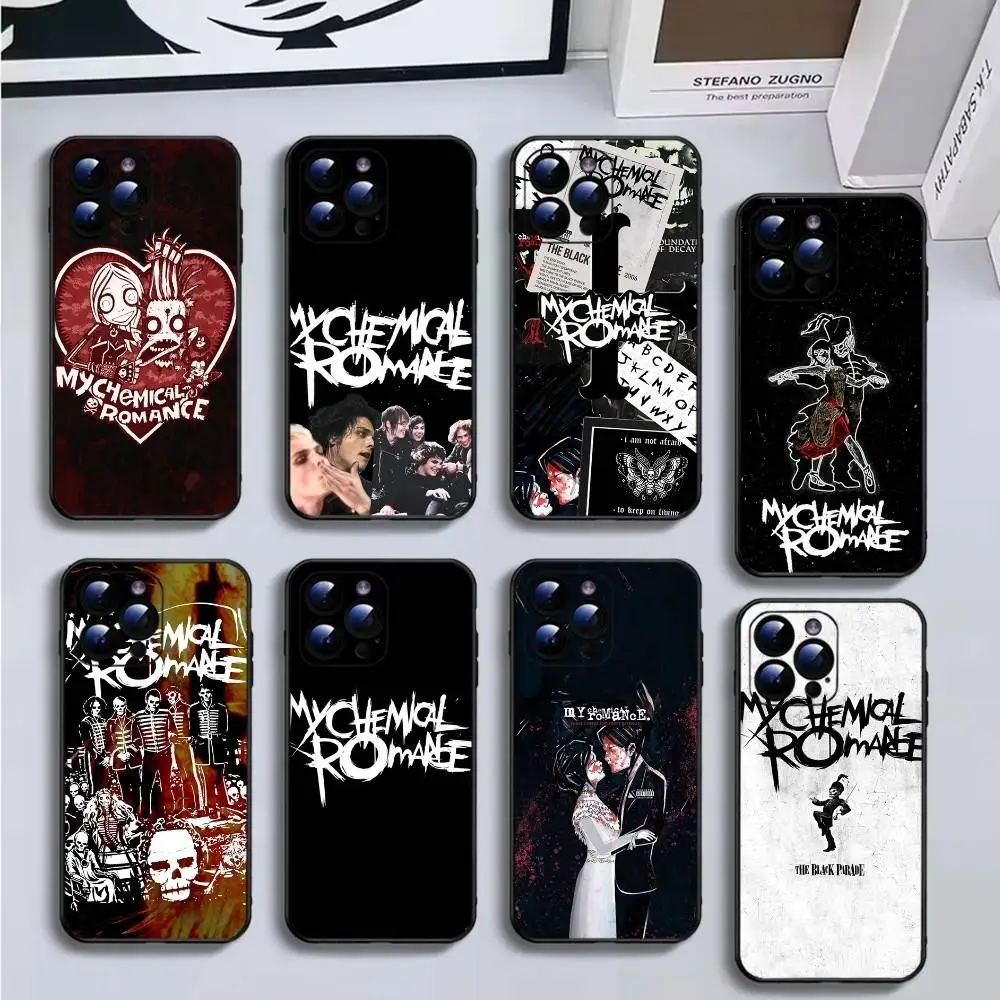

Band My Chemical Romance Rock Phone Case For iPhone17,16,15,14,13,12,11 Plus,Pro Max,Soft Black Cover