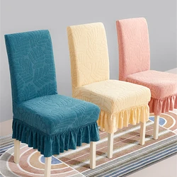 1/3/6pcs Jacquard Dining Chair Cover Spandex Elastic Chair Slipcover Case Stretch Chair Covers for Wedding Banquet Dining Room