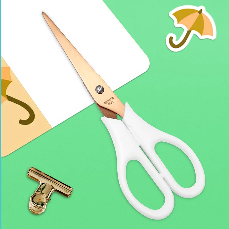 stainless steel gilded DIY craft office scissors with sleeve