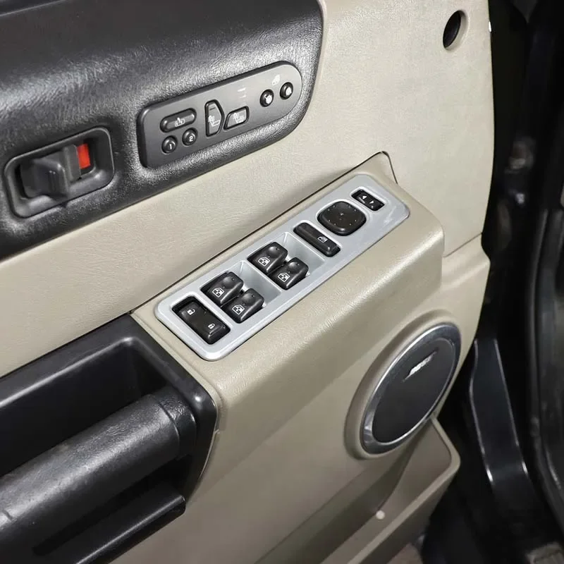 For 2003-2007 Hummer H2 ABS carbon fiber car styling car glass lift button frame sticker car interior protection accessories