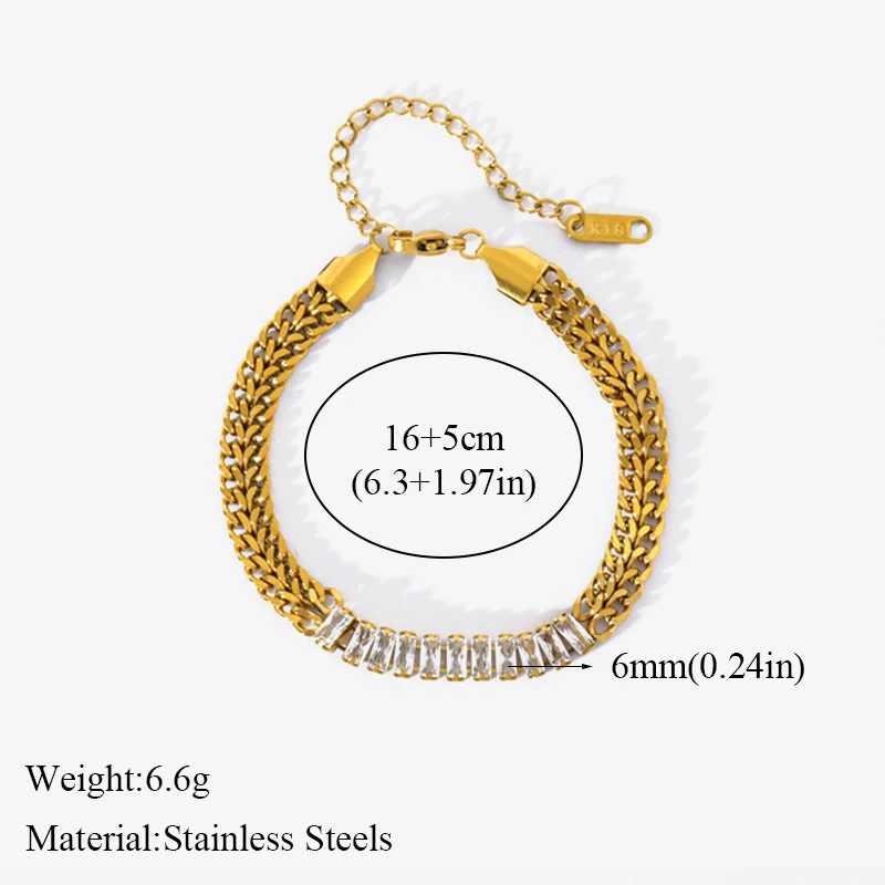 GANPUP 316L Edelstahl Große Glänzende Zirkonia Armband Armreif Für Frauen Männer Wasserdicht Chunky Kubanischen Kette Handgelenk Schmuck Geschenk – Detail 11