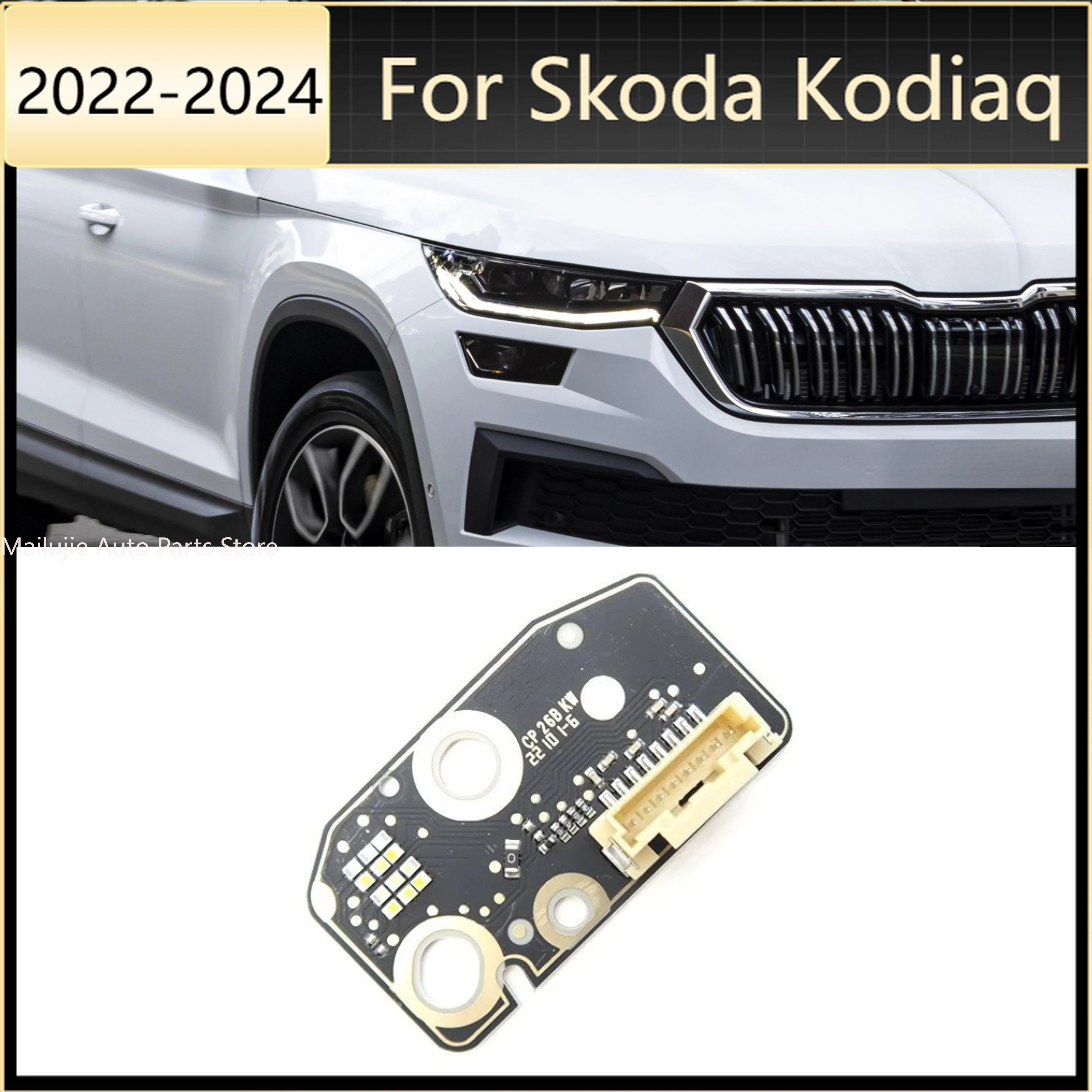 Car Headlight White DRL CHIP For Skoda Kodiaq 2022-2024 Ballast Light Source Module Angel Eye Board Chip Daytime Running Light