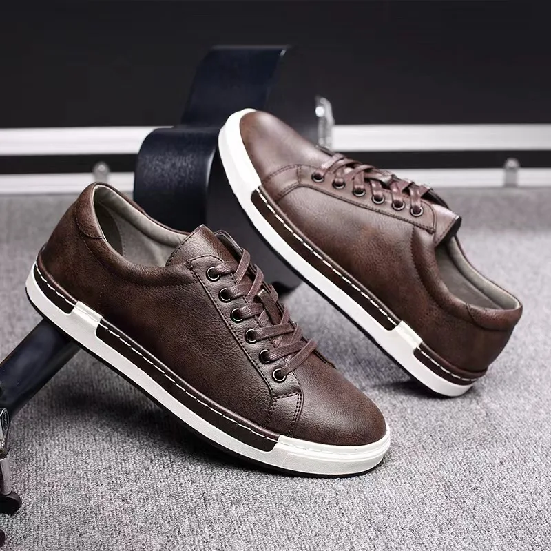 Large Men's Shoes 2023 Autumn New Men's Leather Casual Sports Shoes Men's Suede Shoes Comfortable Flat Shoes Fashion Board Shoes