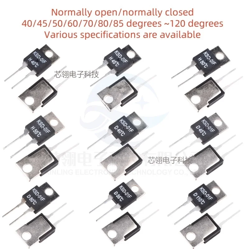 KSD-01F 40/45/50/60/70/80/85~120 DegC NC Normally Closed NO Normally Open 1.5A Thermal Switch Temperature Sensor Thermostat