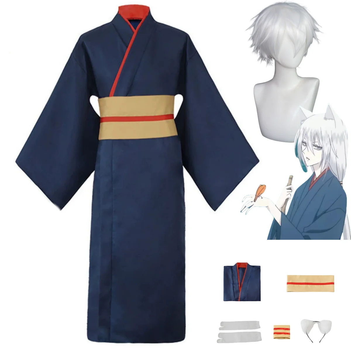 

Аниме Kamisama Love Kamisama Kiss Tomoe Косплей Костюм японский стиль кимоно халат парик мужчина женщина карнавальный костюм для вечеринки