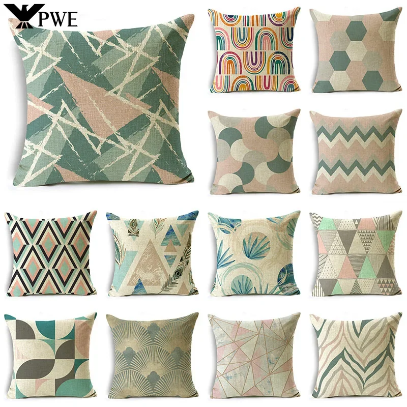 Nordic Ins Style Geometric Stitching Pillow Cover Sofa Bedroom Decoration Waist Pillow Cushion Cover 40*40cm/45*45cm/50*50cm