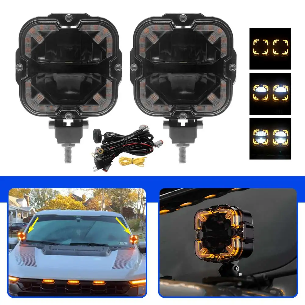 Off Road Vehicle Lights Screws Holder Fitting Set 9-32V Dc Compatible With Jeeps 4X4 Off Road Vehicle Atv Suv Chrome And Black