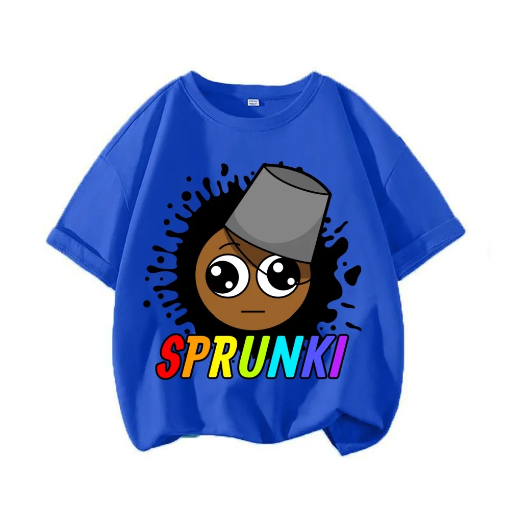 

Sprunki T Shirts for Boy Girl Game Incredibox Kids T Shirt Cartoon Print Summer Casual Short Sleeve Baby Clothes Child Tee Tops