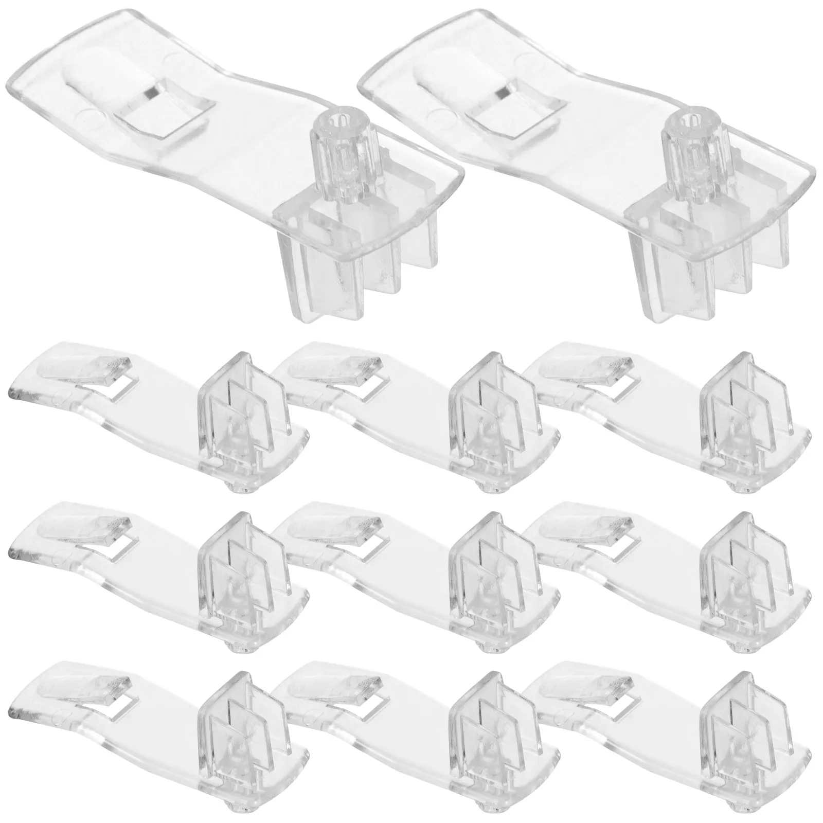 

25pcs Long Board Support Partition Plastic Shelf Clips Pegs Cabinet Door Bumper Transparent Rectangular Design Easy Installation