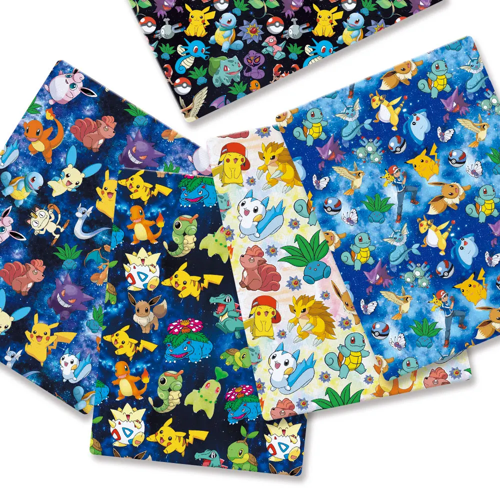 Pokemon Cartoon Fabric140*50cm Handgemaakte Naaien Patchwork Quilten Babyjurk Thuis Vel Bedrukte Stof Stof Naaien Kinderen