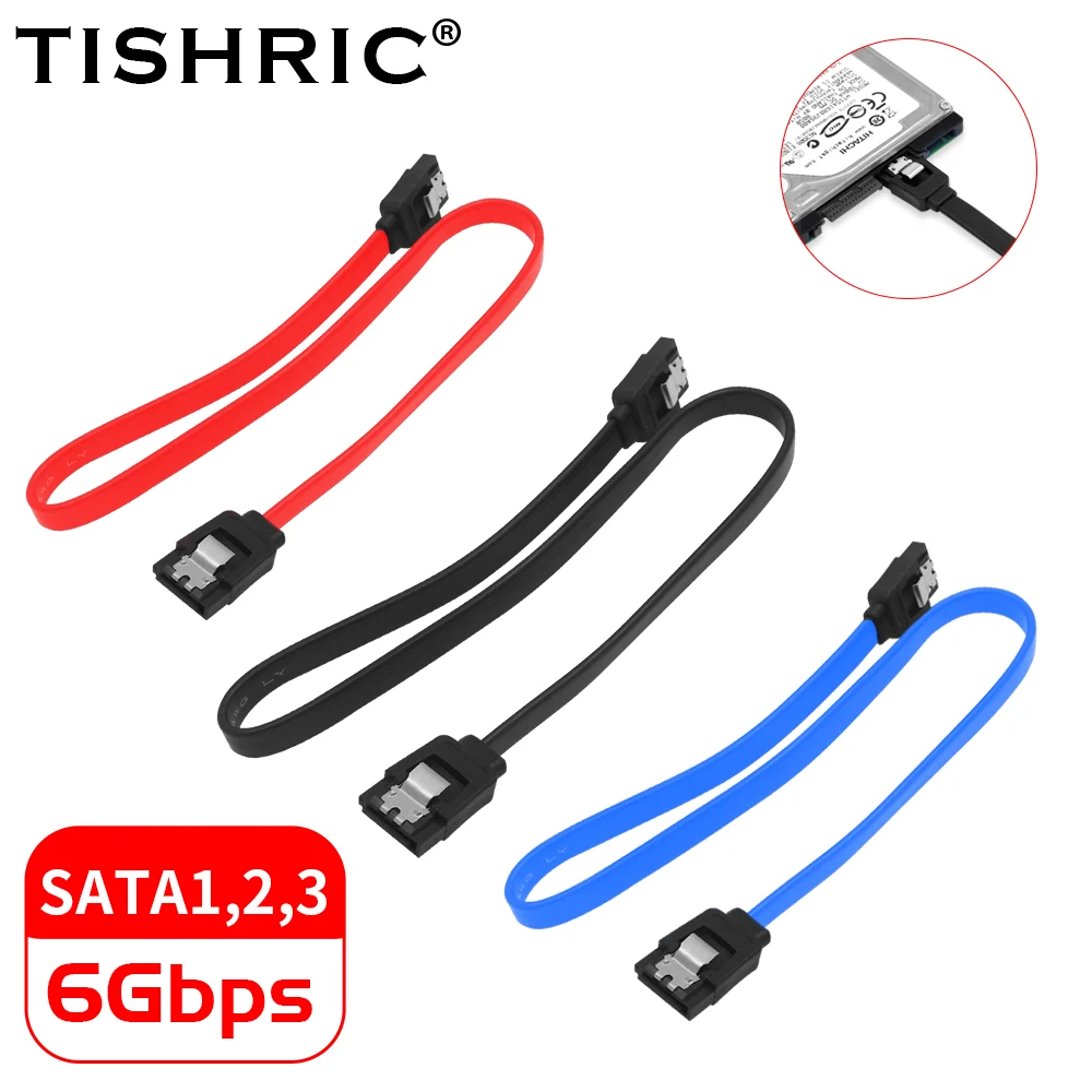 TISHRIC SATA 3.0 Cable Sata Solid State Hard Disk Serial Data Cable Multi-Color Flexible Sata Hard Disk Fast Transmission Cable