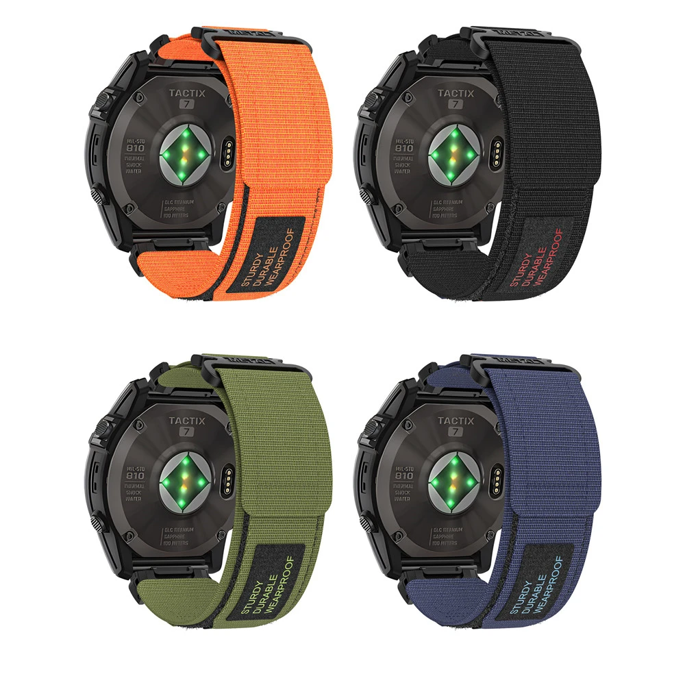 22mm 26mm Nylon woven canvas strap suitable for Garmin Forerunner 935 945 955 965 Fenix 7 7X 6 6X 5 5X watch two-part sports