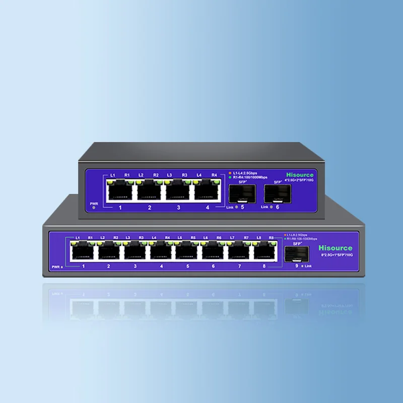 

.5G switch poe power supply exchanger 10 Gigabit 10g network splitter optical port converter 8 ports 4 household light cat routi