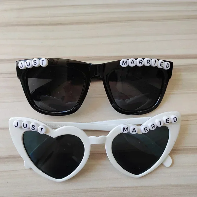 Sólo casado gafas de sol marido Esposa despedida de soltera Pareja recién casada novia novio Mr Mrs piscina playa boda Luna de miel regalo de viaje