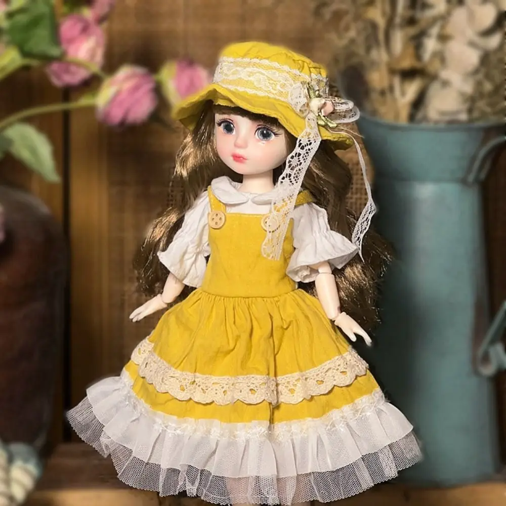 1 Set 1/6 SD 30cm  Doll with Clothes Long Hair Attractive Eyes Princess Dress Up  Dolls Elegant Anime