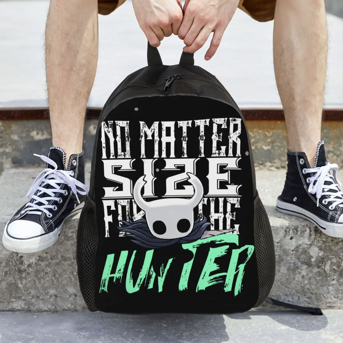 Hollow Knight To Hunter Backpack Men Women Teenage High School Work Daypack Skull Video Game Laptop Computer Shoulder Bag Sports