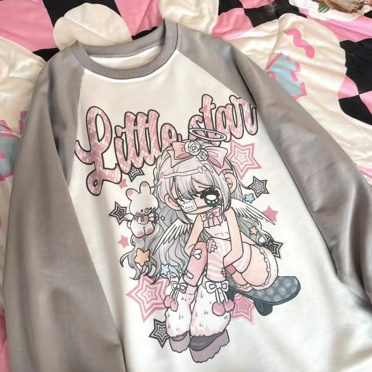 

Cartoon Cute Pattern Printing T Shirt Women T-shirts Female Outdoors Casual Tops Long Sleeve T-shirt Versatile Trend Style