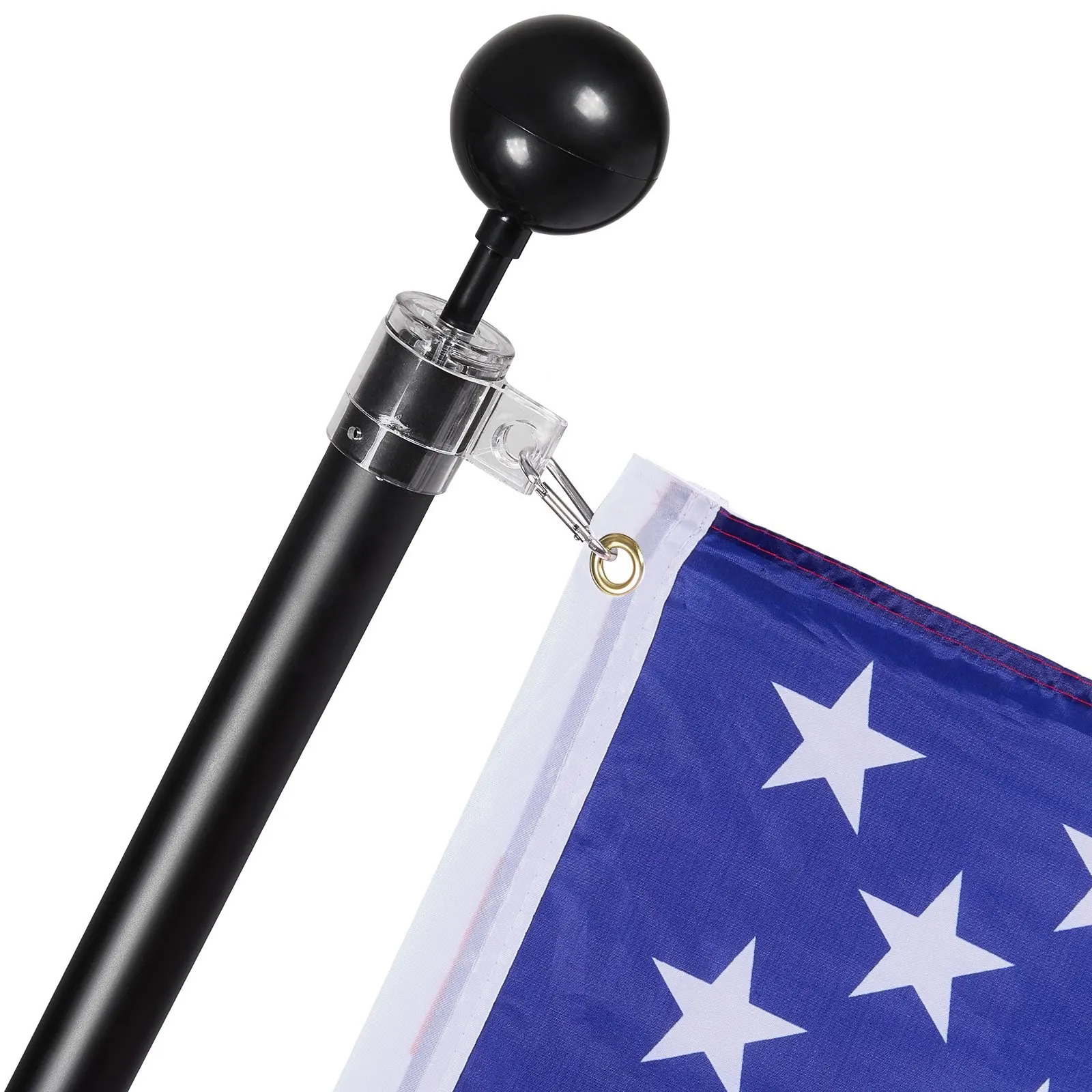 25FT Telescoping Flag pole Kit, Heavy Duty Aluminum Alloy in Ground Flag Poles for Outside, 3 Display Modes Flagpole with 3x5