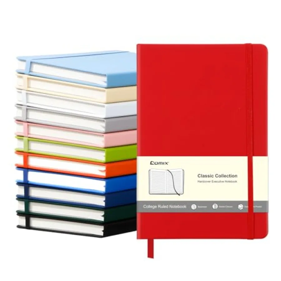 

Lined Journal Notebooks, 240 Pages, Medium 5.5" x 8.3", Hardcover, Journaling Notebook for Work, Business Notebooks for School