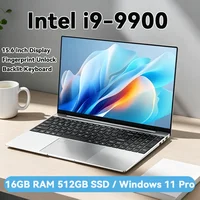 Intel Core I9-9900 15.6 Inch 16GB RAM Backlit Fingerprint Unlock Laptop Windows 11 Office Study NoteBook Gaming Computer PC