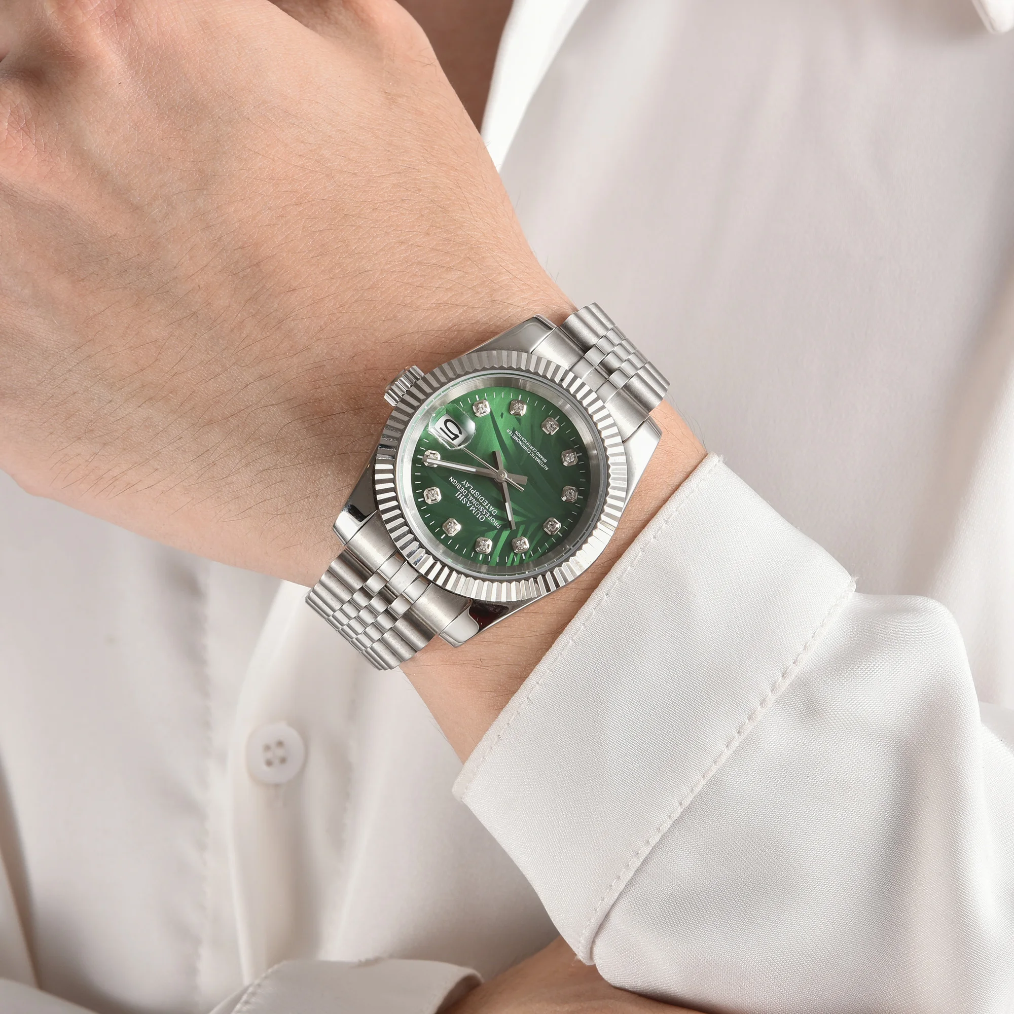 39mm/36mm Men\'s Watch Green Palm Leaf Mechanical Wristwatch Men\'s Casual Fashion Automatic Wristwatch Sapphire Crystal NH35
