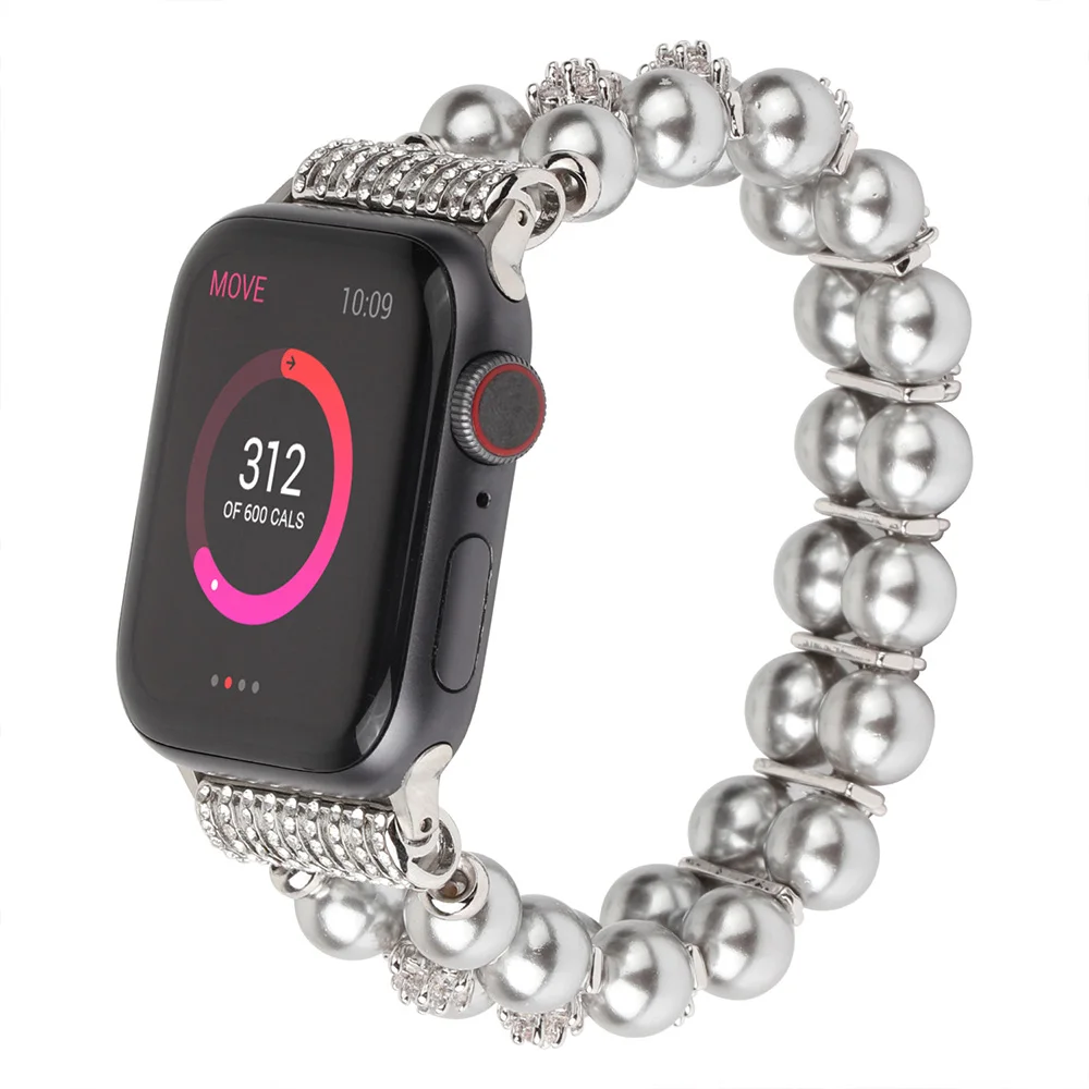 Jewelry with Diamonds Elasticstrap Band for Apple Watch 45mm 41mm 44mm 42mm 40mm 38mm Women Bracelet for iWatch Series 8765432SE