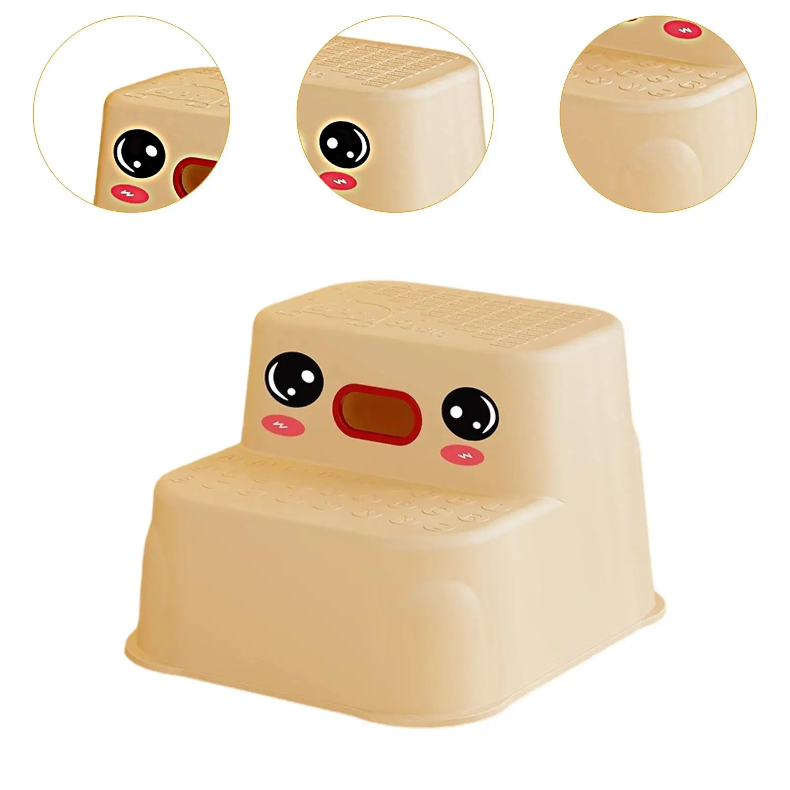 Cartoon Step Stool Double up Toddlers Step Stool for Guest Rooms Read Books