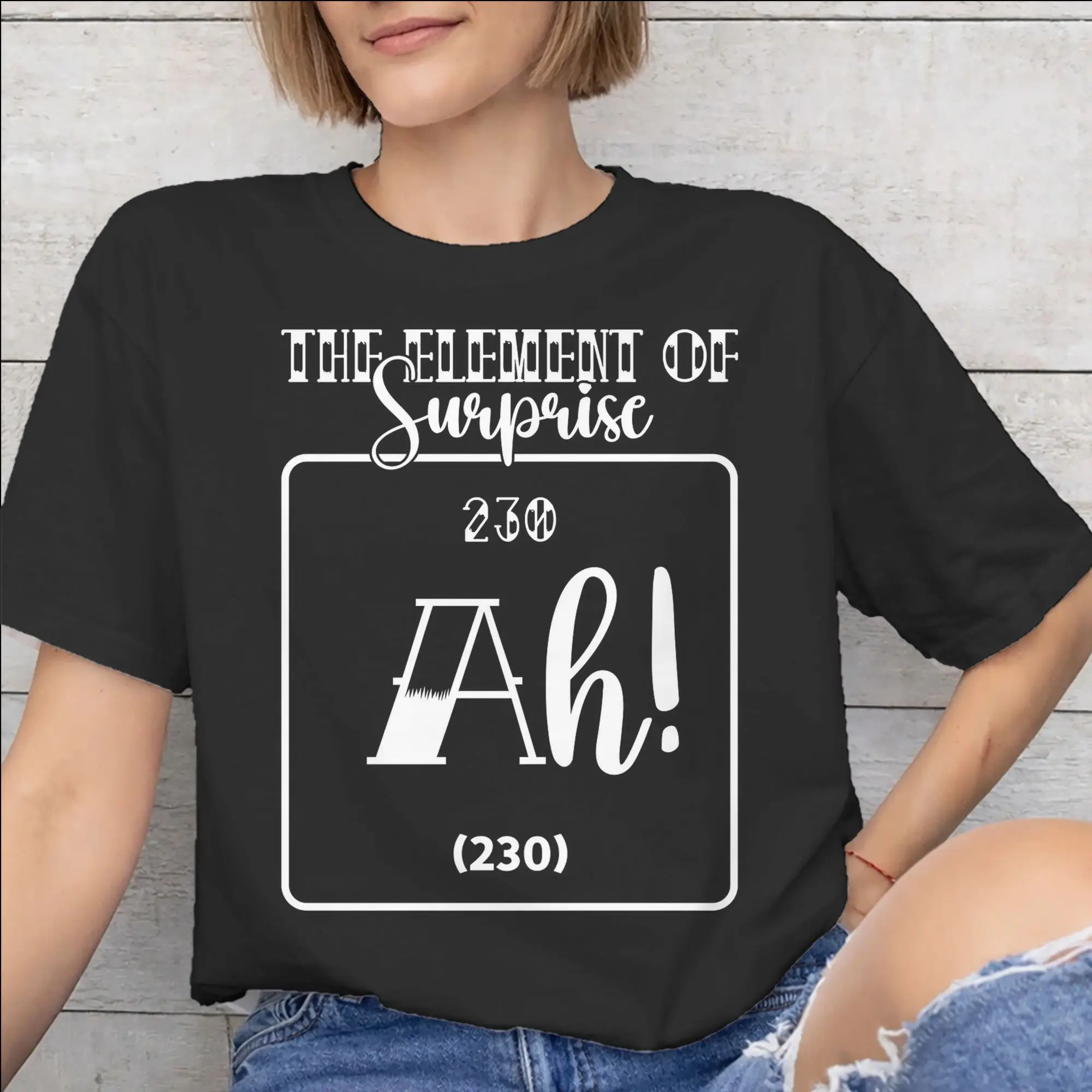 Graphic Printing Ah! The Element Of Surprise  T Shirt For Unisex  Pure Cotton Tee Shirt Short Sleeve Clothes