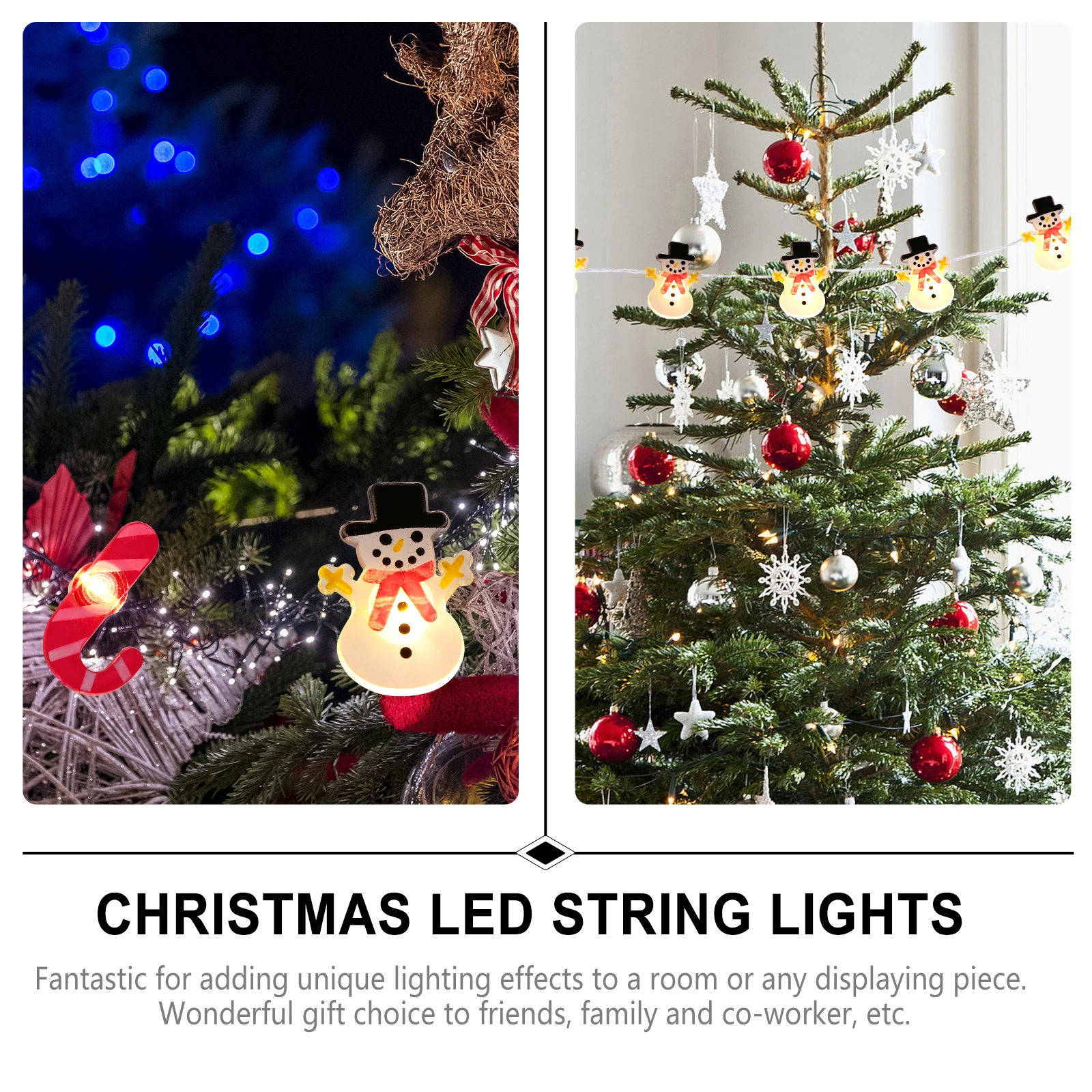 

2 Pcs Copper Wire Light String Christmas Decoration Led Lights Water Proof Plastic