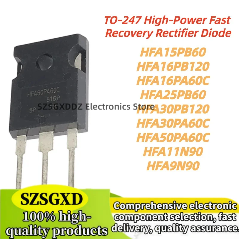 5pcs 100% New Quality HFA25PB60 HFA16PA60C HFA9N90 HFA16PB120 TO247 HFA11N90 HFA30PB120 HFA30PA60C HFA50PA60C HFA15PB60 TO-247