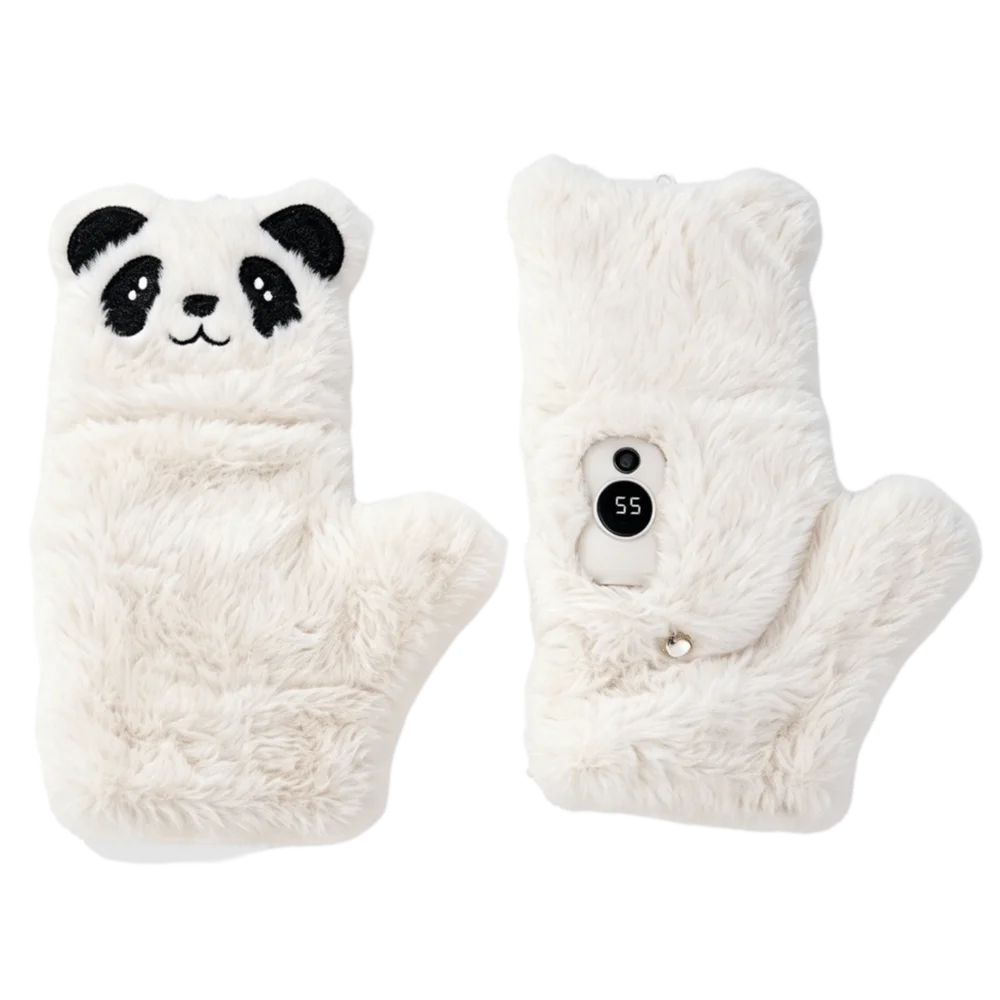 dual-sided-heating-rechargeable-heated-gloves-no-glove-removal-rapid-heating-up-cartoon-plush-hand-warmer
