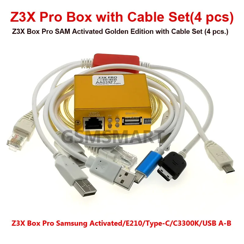 2025 Z3X Pro Box  Sam Activated Golden Edition with 4 Cable Set