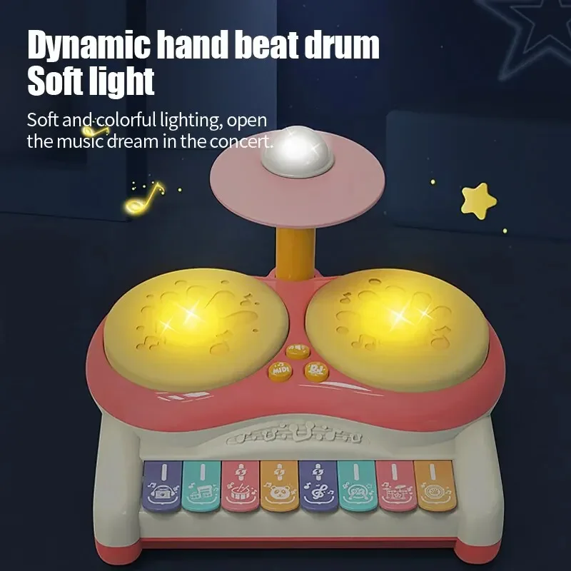 Children's Drum Kit Multifunctional Drumming Instrument Playset Jazz Hand Keyboard Piano Drums Baby Educational Music Gift Toys