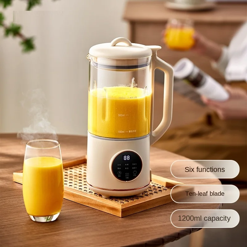 220V 1200ML elektryczna sokowirówka automatyczne inteligentne wielofunkcyjne domowe elektryczne Blender do żywności maszyna do mleka sojowego