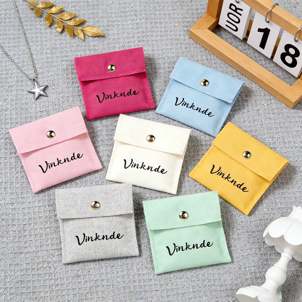 

100Pcs Custom Organic Cotton Envelope Bag Elegant Garment Storage for Snap Jewelry Display Pouches Personalized Cotton Gift Bags