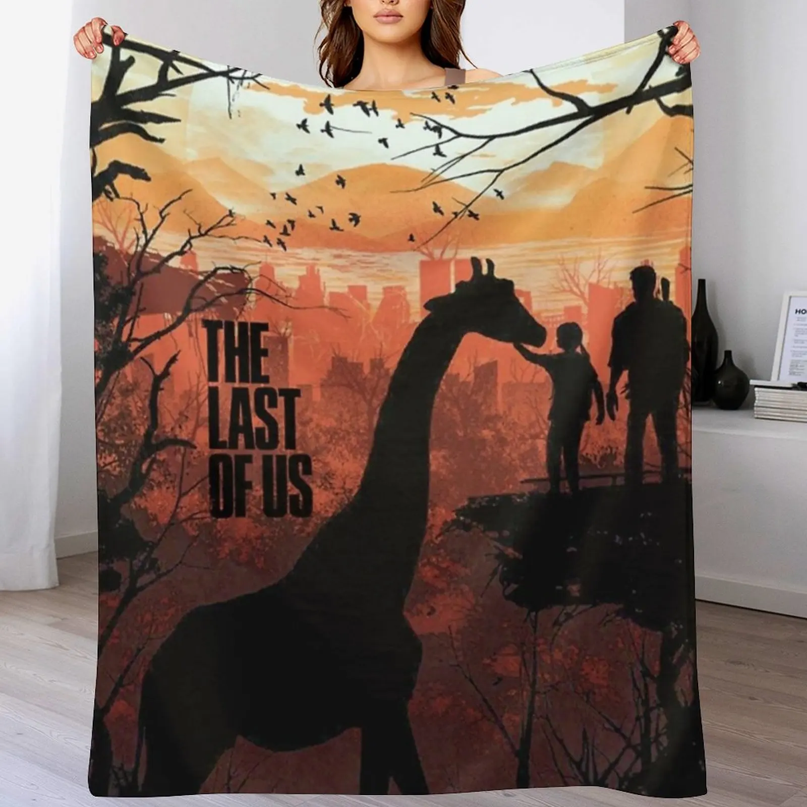 Last of Us Joel and Ellie Family Throw Blanket Summer Camping Hairys funny gift Blankets